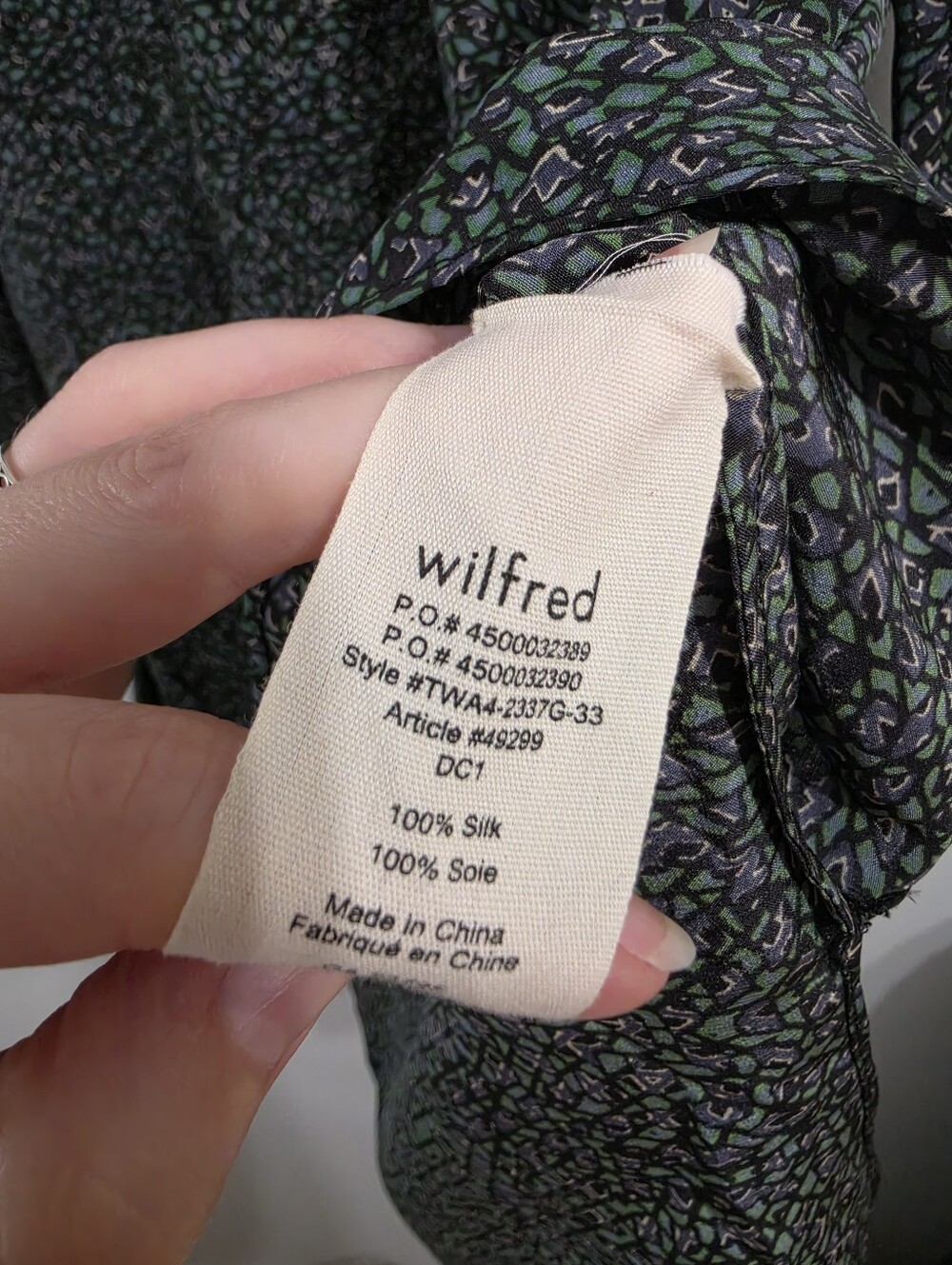 133. Wilfred 100% Silk Hi-low Blouse - Picture 3 of 5